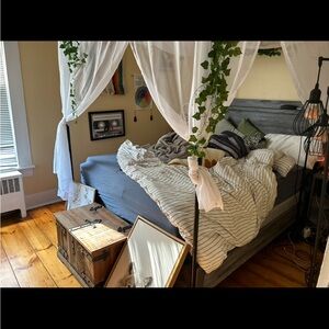 Canopy and canopy scarf, and faux vines. Assembly required